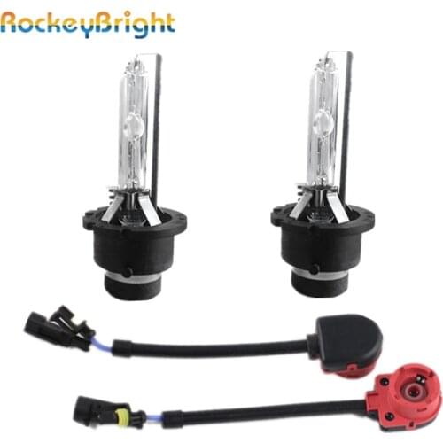 Rockeybright 35W D2S Xenon HID car headlight bulb lamp+D2S D2C D2R HID Xenon Bulb Socket Wire Cable Harness Adapter to Ballast
