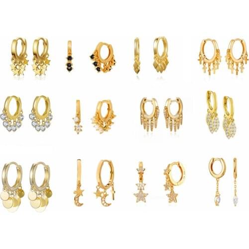 Luxury Sparkling Solid 925 Sterling Silver Hanging Pendientes Hoop Earrings Fine Jewelry For Lovers' Couples Party Engagement