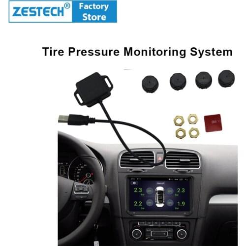 Car TPMS Tire Pressure Alarm Monitor System Display 4 External Sensor Temperature Warning Solar / Usual Charge