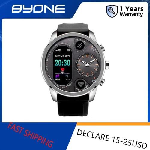 BYONE Smartwatch GPS Calorie Count Call Music 15Days Battery Camera Men Watches Waterproof Smart Watch for Android iOS Phone