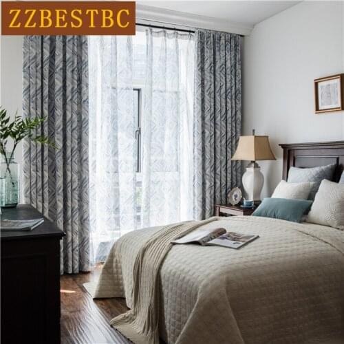 European-style modern minimalist elegant bedroom curtains high quality cotton linen living room kitchen hotel apartment curtain