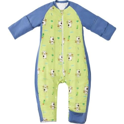 Baby Leg-Split Sleeping Bag Baby Gauze Jumpsuit Spring and Summer Anti-kick Quilt Bag Baby Carriage Sack For Newborn Baby Sacks