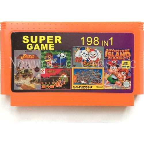 Super 198 in 1 Games for 60 PIN Cartridge Game Card For 8 Bit Game Player