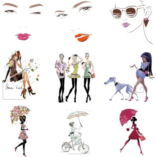 Iron-on Transfers for Clothing Ironing Patches Stickers Appliques Diy Girls Patch Flex Fusible Transfer Vinyl Adhesive Stripe C