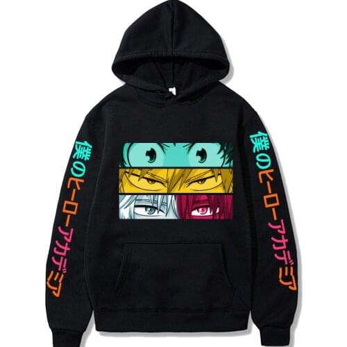 Sweat Oversize Harajuku My Hero Academia Graphic Anime Hoodie Clothes Men Gothic Crewneck Streetwear