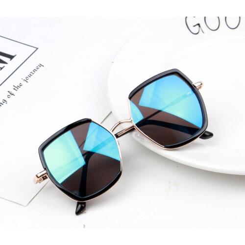 2020 NEW Spring Style kids sunglasses Big Square frame Reflective lens Cool glasses UV400 Beach Outdoor eyewear Boys&girls n468