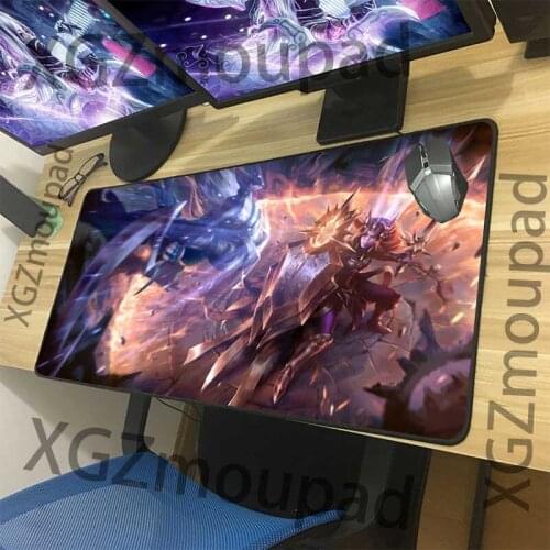 XGZ Anime Guardian Large Gaming Mouse Pad Black Lock Edge Custom Office Computer Keyboard Table Mat Speed Rubber Stripe Non-slip