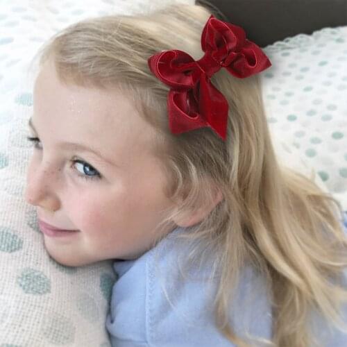 Oaoleer Colorful Kids Girls Solid Ribbon Hair Bow Clips Boutique Bows With Clip Hairpins For Kids Girl Hair Accessories