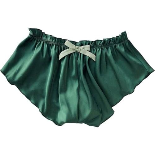 Female Sexy Satin Silk Panties Soft Smooth Breathable Comfortable Briefs Underwear 2021 Fashion Solid Color Plus Size Underpants