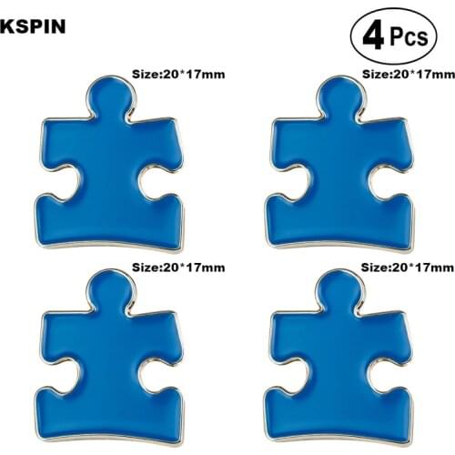 Puzzle Brooches Lapel Pin Flag badge Brooch Pins Badges 4pcs