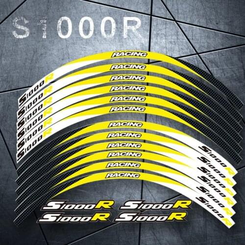 High quality Motorcycle 1set front&rear edge rim wheel decals Reflective waterproof 17inch stickers For BMW S1000R