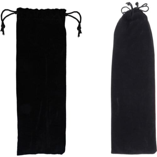 1 Pc Black Flannel Pouch Bag Stainless Steel Straw Carrying Case Practical Drinking Straws Cutlery Fork Spoon Storage Bag Black