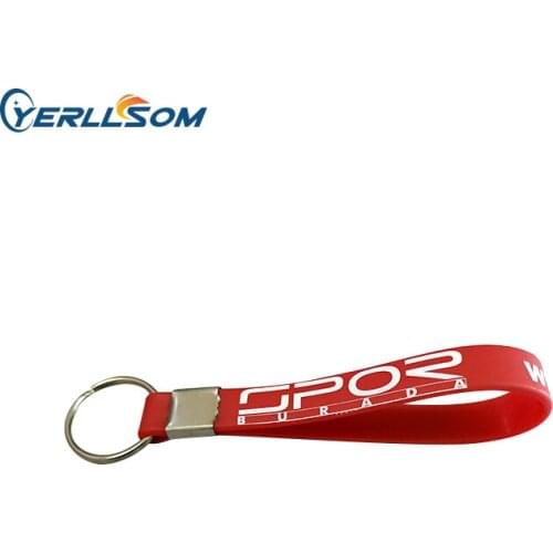 200PCS/lot Free shipping customized Silk printed rubber keychain with writing or logo for events KS101802