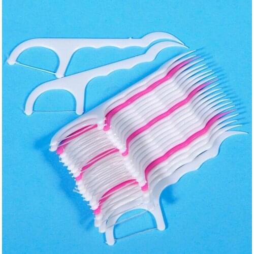 25Pcs Disposable Dental Floss Dental Cleaning Tooth Stick 7cm Floss Pick Interdental Brush Dental Flosser For Teeth Cleaning