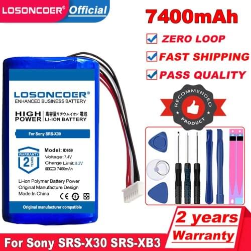 LOSONCOER ID659 7400mAh Battery for Sony SRS-X30, SRS-XB3, SRS-XB30, SRS-XB40 Batteries Free tools
