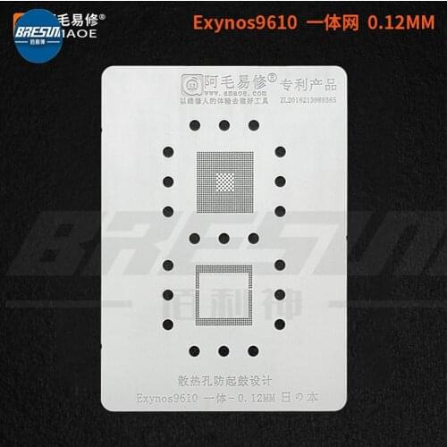 Amaoe High quality Chip BGA Reballing Stencil Kits Set Solder for Android Exynos9610 Integrated Steel Mesh