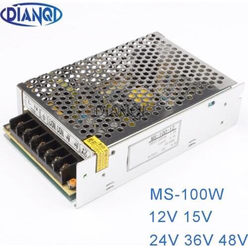 DIANQI power supply 100W 12V 8.3A power suply unit 100w 12V 15V 24V 36V 48V mini size din led ac dc converter MS-100-12