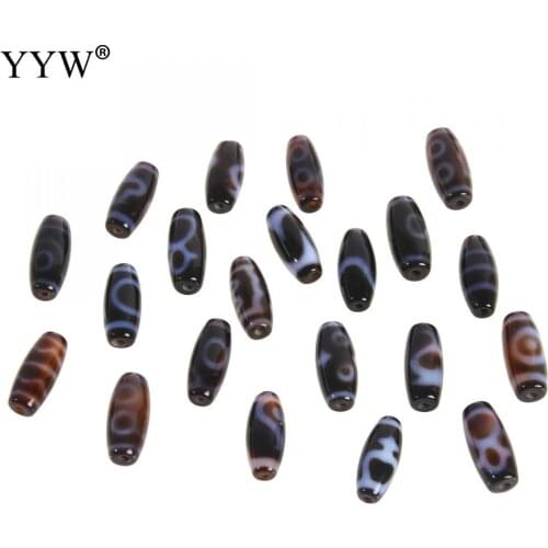 5PCs/Lot Eyed Natural Tibetan Agates Dzi Beads Real Stone Beads 10x30x10mm Oval Loose Beads Accessories DIY Jewelry Making