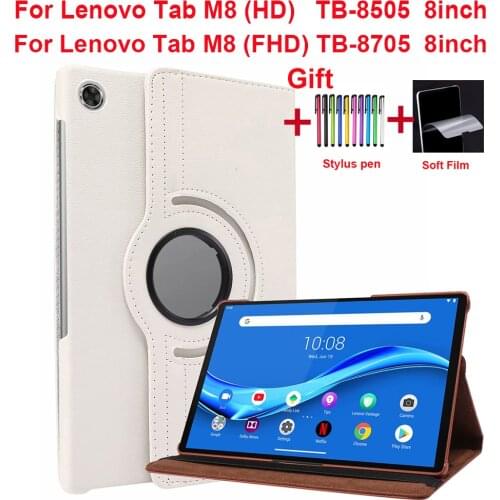 360 Rotating Stand Tablet Cover For Lenovo Tab M8 FHD TB-8705F/TB-8705N HD TB-8505F/X/FS 8" Funda Case M8 TB-8705 TB-8505 8 inch