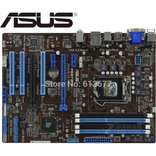 For ASUS P8B75-V original used mainboard DDR3 LGA 1155 RAM 32G Desktop Motherboard PC