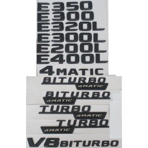 For Mercedes Benz E Class E63 E43 E55 AMG E200 E250 E300 E320 E350 E400 4MATIC CDI Trunk Rear Emblem Badge Black Letters Emblems
