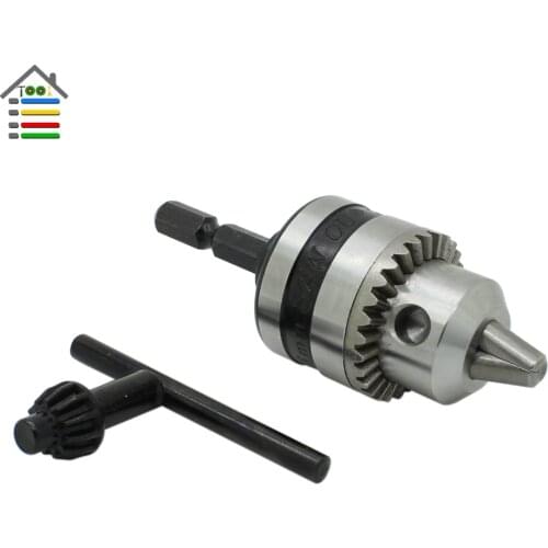 Electric Drill Chuck Capacity 0.6-6mm Thread 3/8-24UNF with 1/4"Hex Shank for Hammer Power Tools