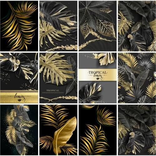 Huacan 5D DIY Diamond Painting New Arrivals Leaf Full Square Diamond Embroidery Mosaic Cross Stitch Plant Home Decor