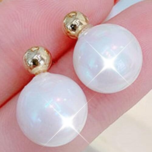 Exquisite 14K Real Gold Minimalist Earrings Charm Pearl Earring Temperament Romantic Simple Classic Women Tarring Trendy Bijoux