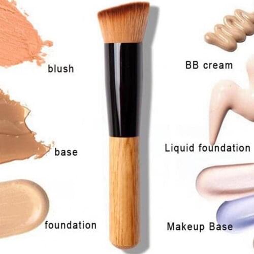 Makeup Brush Oblique Head Multifunctional Wood Powder Concealer Blush Liquid Foundation Face Make up Brush for Female
