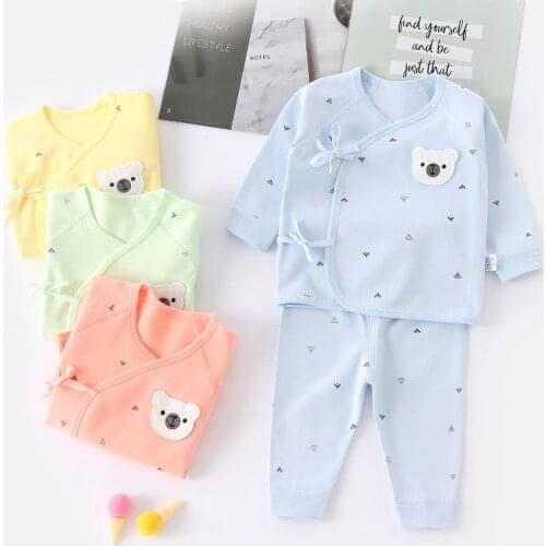 Newborn Sleep Sets 100% Cotton 0-6 Months Baby Boy Girl Clothes Set Cartoon Animal Print Infant Pajamas Roupa De Bebe Clothing