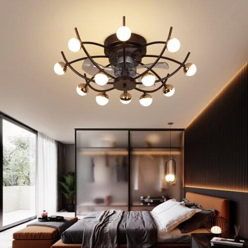 Creative modern 25 inch ceiling fan bedroom living room lamp with remote control ceiling fan lamp decoration