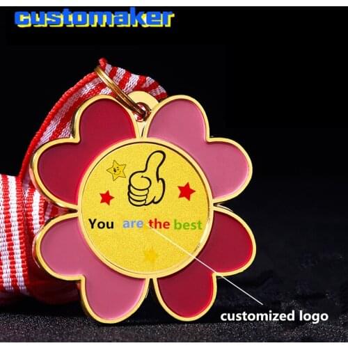 10pcs Kindergarten Graduation Souvenir Party Award Medals Customization Gift for Classroom Contests Games ribbon medal flower