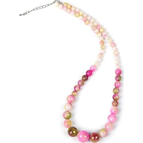 Multicolor Jaspers 6-14mm tower Faceted Necklace hand knotted DIY Necklace Bracelet women clothing with festival birthday gifts