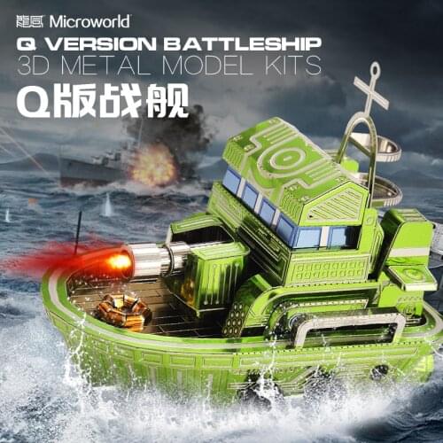 MMZ MODEL Microworld 3D Metal Puzzle Version BATTLESHIP model kits DIY Laser Cut Assemble Jigsaw Gift Toys For Children