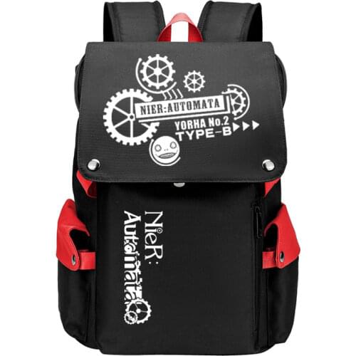 NieR:Automata Game Men Backpack Large Bookbag YoRHa No. 2 Type B Women Travel Bagpack Cartoon School Bags Oxford Laptop Bags