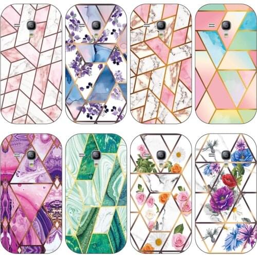 Soft Phone Case for Samsung Galaxy S3 Mini i8190 GT-i8190 Funda Glossy Colorful Silicone Phone Back Cover Geometric Marble Shell