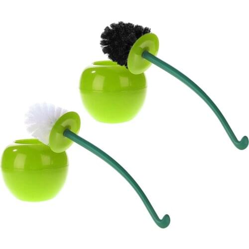 Cherry Toilet Brush Set Plastic Toilet Cleaning Brush Anti-skid Handle