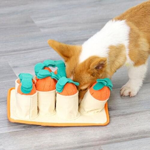 Pet Sniffing Toys Dog Interactive Training Blanket Pet Slow Feed Mat Food Dispenser Toy Pull Carrot Game Puzzle Pet Accessories