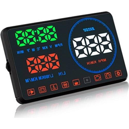 OBD2 and EUOBDSmart 5.5 inch HD M9 Car head up display Windscreen Projector Overspeed alarmDistance measurement HUD display