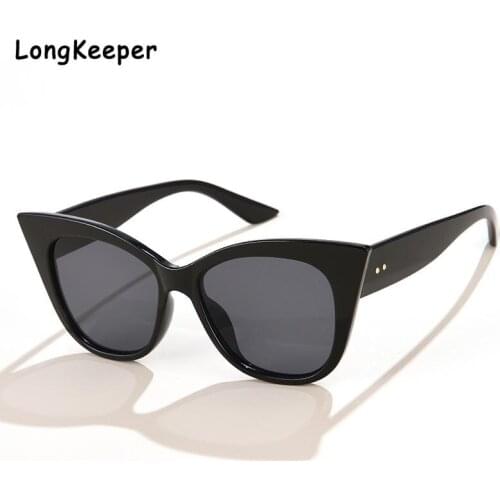 New Trend Brand Designer Cat Eye Sunglasses For Women Luxury Big Frame Sun Glasses Cateye Vintage Female Eyewear Goggles UV400