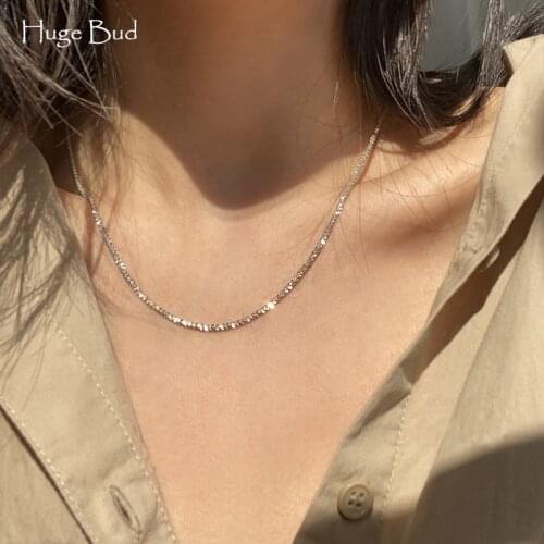 Huge Bud 14k Gold Basic Chain Necklace Ins Simple Choker for Women Girl Trendy Jewelry Collares Gift Collier Fashion Accessories
