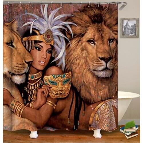 3D Shower Curtains for Bathroom Decor Print Customized Animal Beast Waterproof Polyester Fabric Bathroom Curtains