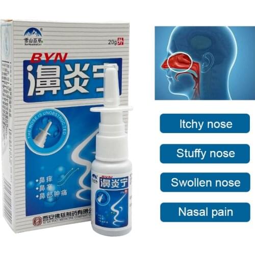 20ml BYN Nasal Spray Slove Allergic Rhinitis Sinusitis Nasal Congestion Itchy Nose Problem Nose Health Care Products