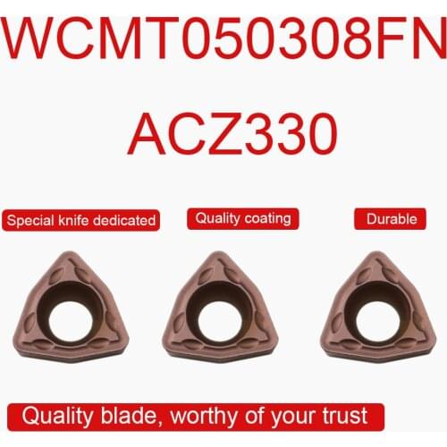 10PCS High Quality WCMT050308FN ACZ330 Carbide Inserts WCMT05 Drill Blades CNC Lathe Turning Inserts Cutting Tool