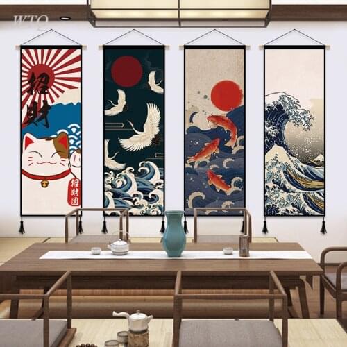 Japan Ukiyoe Lucky Cat Posters and Prints Retro Poster Wall Poster Canvas Painting Wall Decor Wall Art Picture Room Home Decor