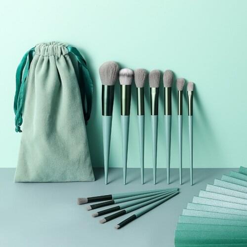 10/13pcs Green Color Makeup Brush Eye Shadow Lip Powder Blush Eye Shadow Brushes Cosmetic Beauty Tools