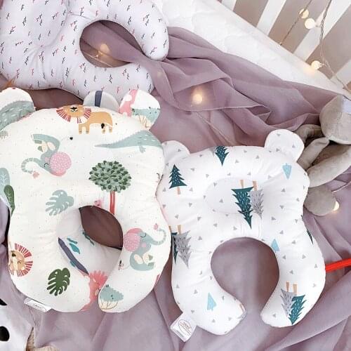 100% Cotton Soft Breathable 0-3 Years Old Multifunction U-Shaped 31*23CM Aid Baby Pillows Baby Seat Pillow Cartoon Neck Pillow