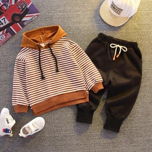 2021 Spring Autumn Toddler Baby Boys/Girls Hooded Casual Clothing Set Sweatshirt+Pants 2pc Kids Outfits Suits Children Clothes