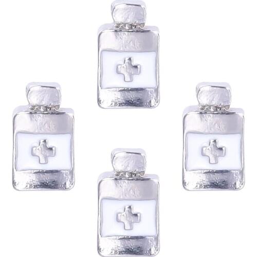 20Pcs/lot F310 Medicine Bottle Floating Charms Finding Living Glass Locket Doctor Gift Jewelry Supplies
