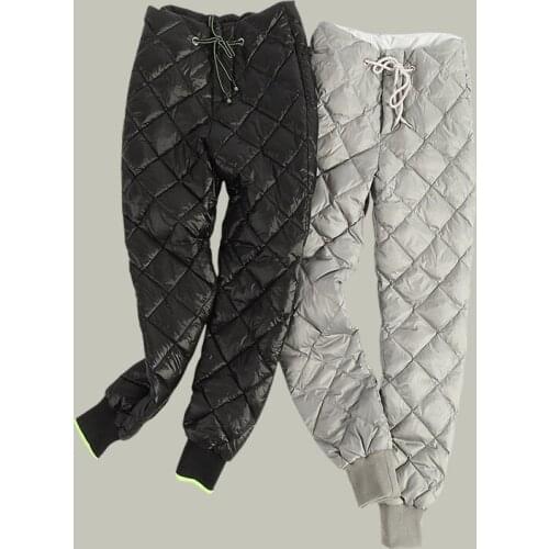 2020 women duck down pants winter warm diamond trousers Middle-aged and elderly high quality